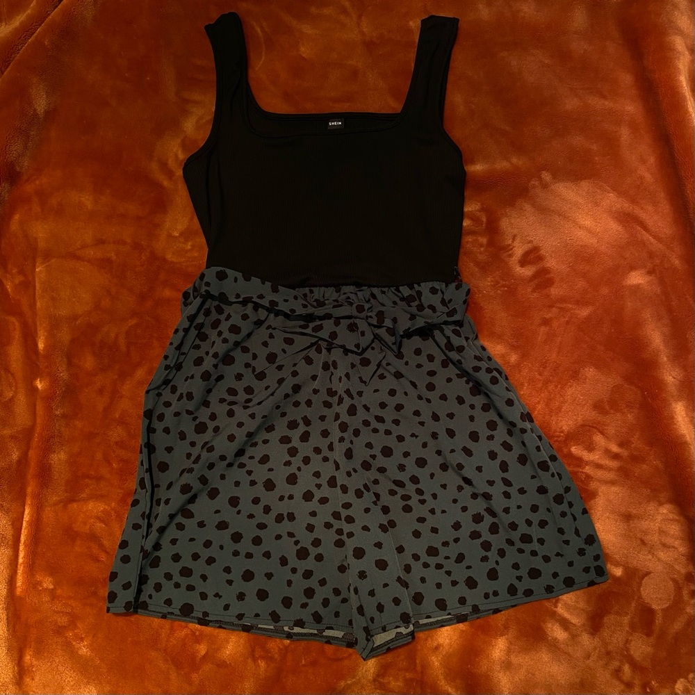 NEW Black and Green Leopard Romper
